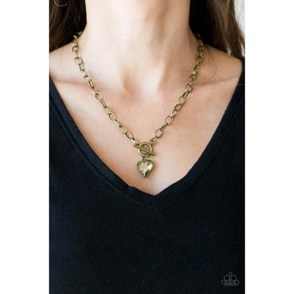 Heart Brass Toggle Necklace Pendant - Picture 2 of 2